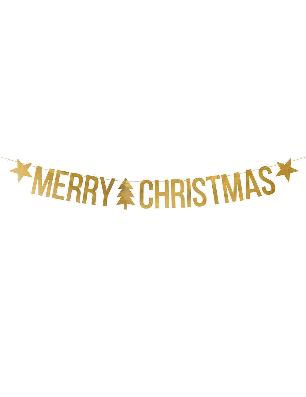 Гирлянда Merry Christmas за коледа, златна, от картон