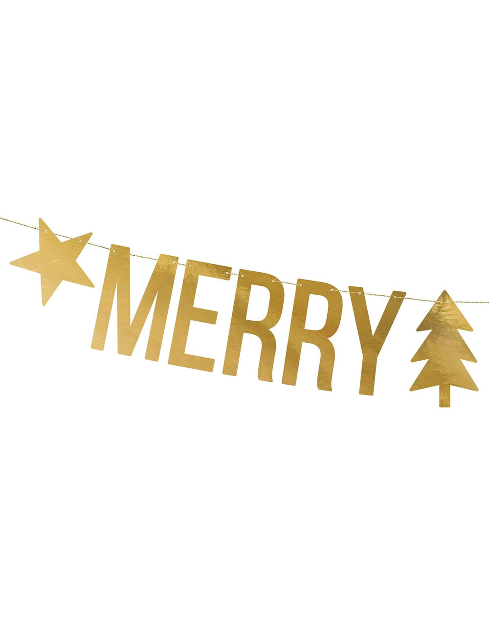 Детаил на надписа Merry на гирляндата Merry Christmas за коледа