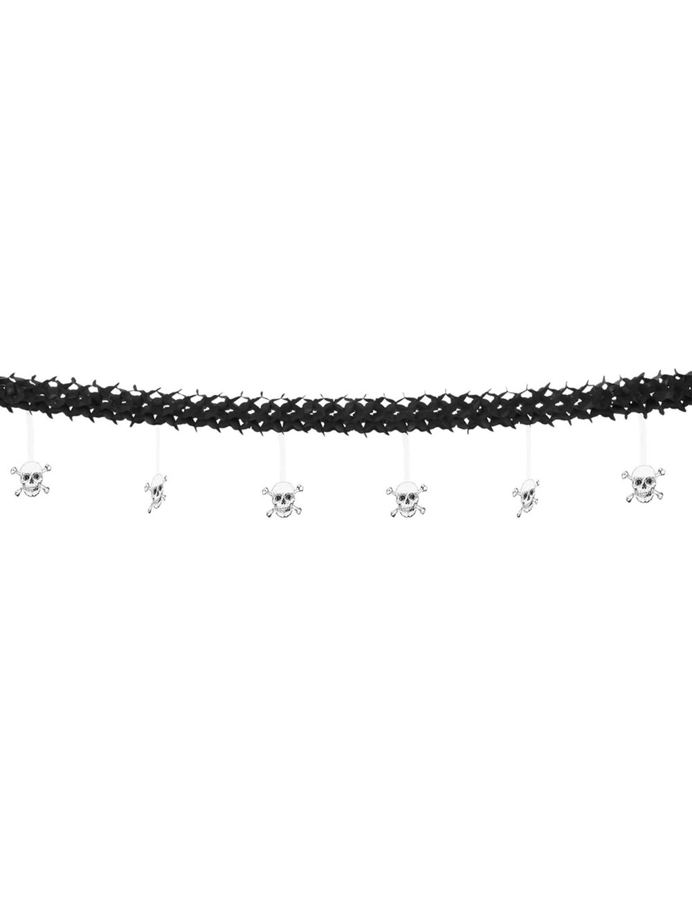 Крупен план на висящия череп на хартиената гирлянда Pirate Jolly Roger