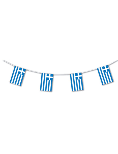 Guirlande plastique Grèce pour décoration de fête bleu et blanc