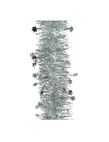 Сребърна гирлянда за коледна елха със звезди 270 cm Коледна украса