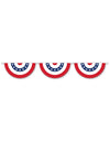 Guirlande en plastique demi cercle USA pour fête bleu blanc rouge avec étoiles