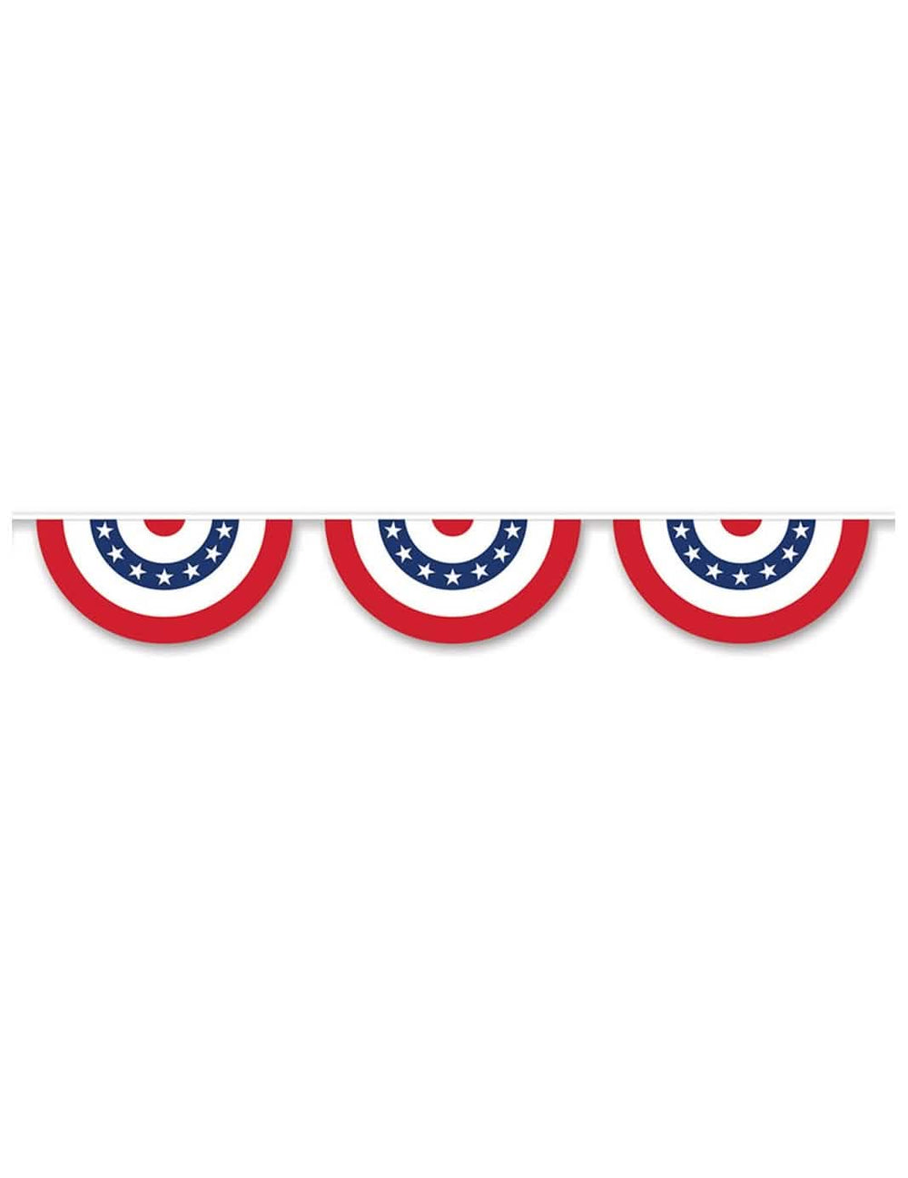 Guirlande en plastique demi cercle USA pour fête bleu blanc rouge avec étoiles