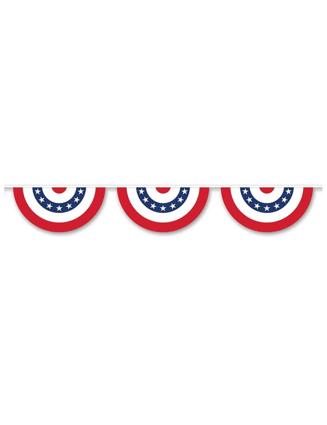 Guirlande en plastique demi cercle USA pour fête bleu blanc rouge avec étoiles