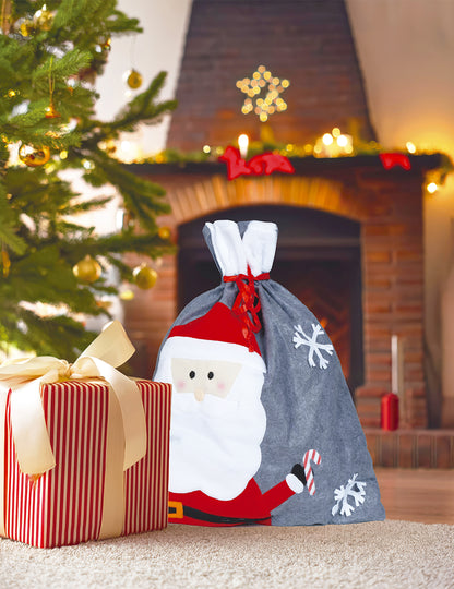 Сив коледен чорап 50 x 60 cm