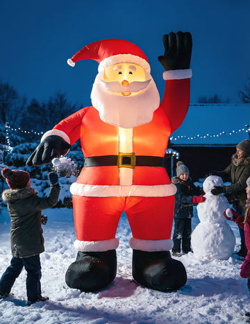 Надуваема и светеща гигантска декорация на Дядо Коледа 244 cm 