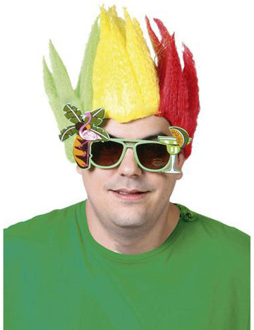 Perruque jamaïcaine pour adulte jaune rouge vert