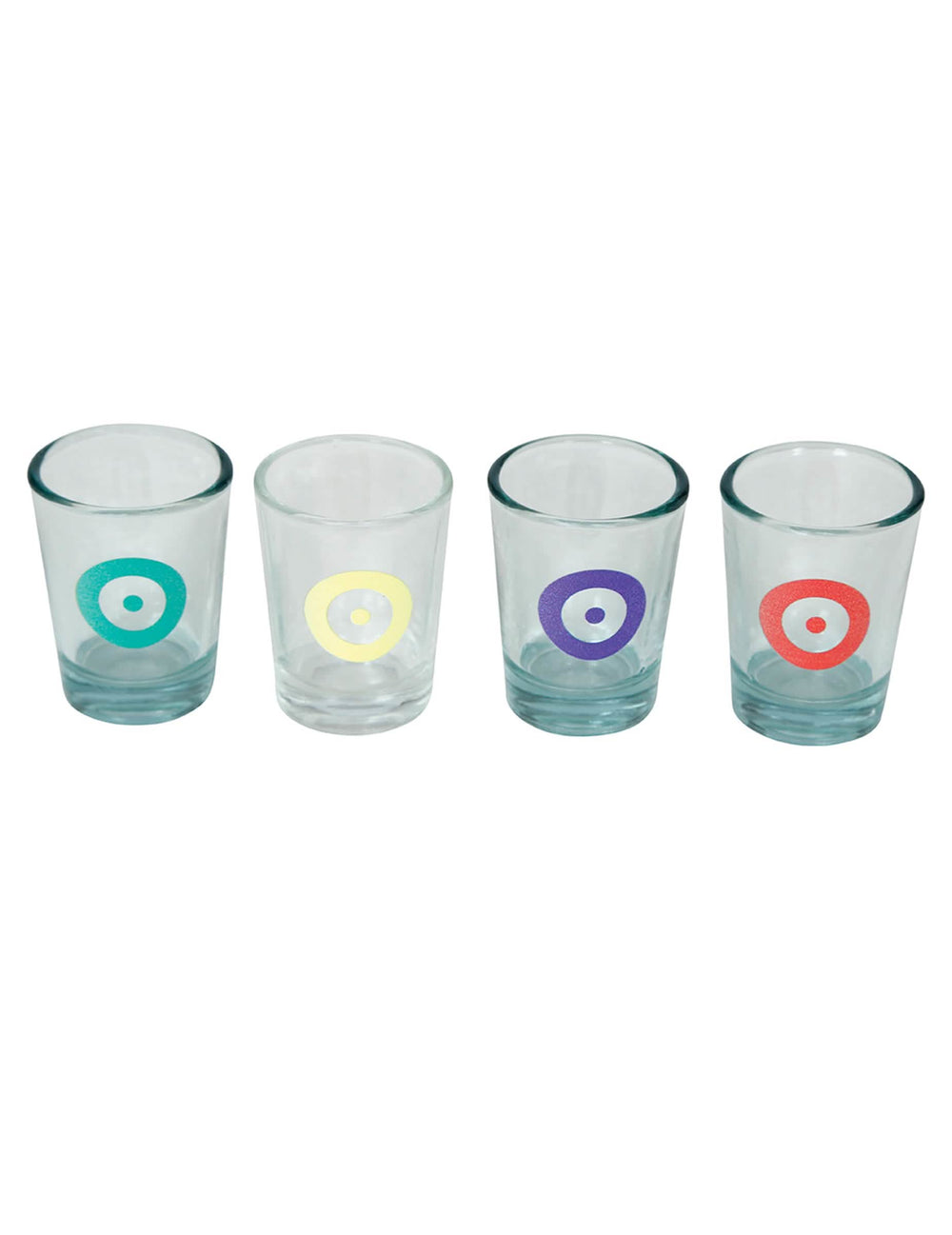 Shooters colorés avec motifs de cibles du jeu d'adresse apéro avec shooters pour adulte