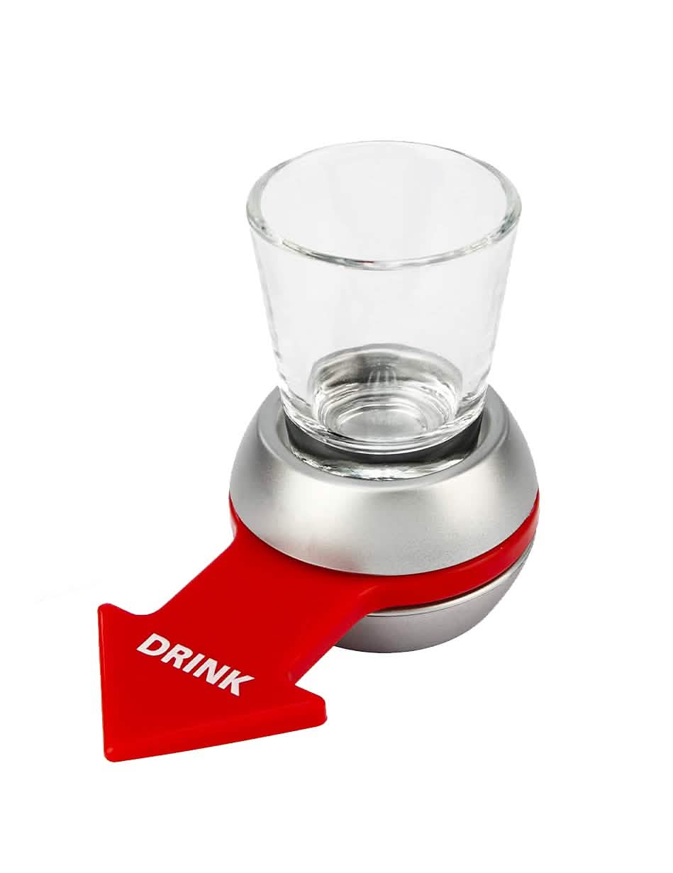 Jeu d'apéro Spin the shot pour adulte gris et rouge avec flèche Drink
