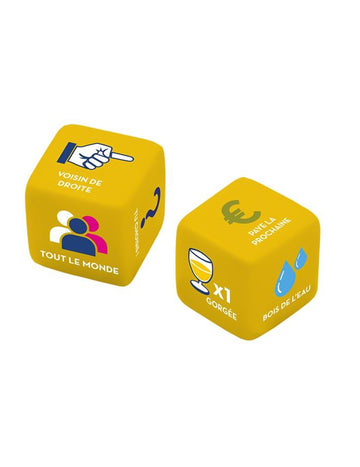 Jeu de dés à boire pastis pour adulte jaune
