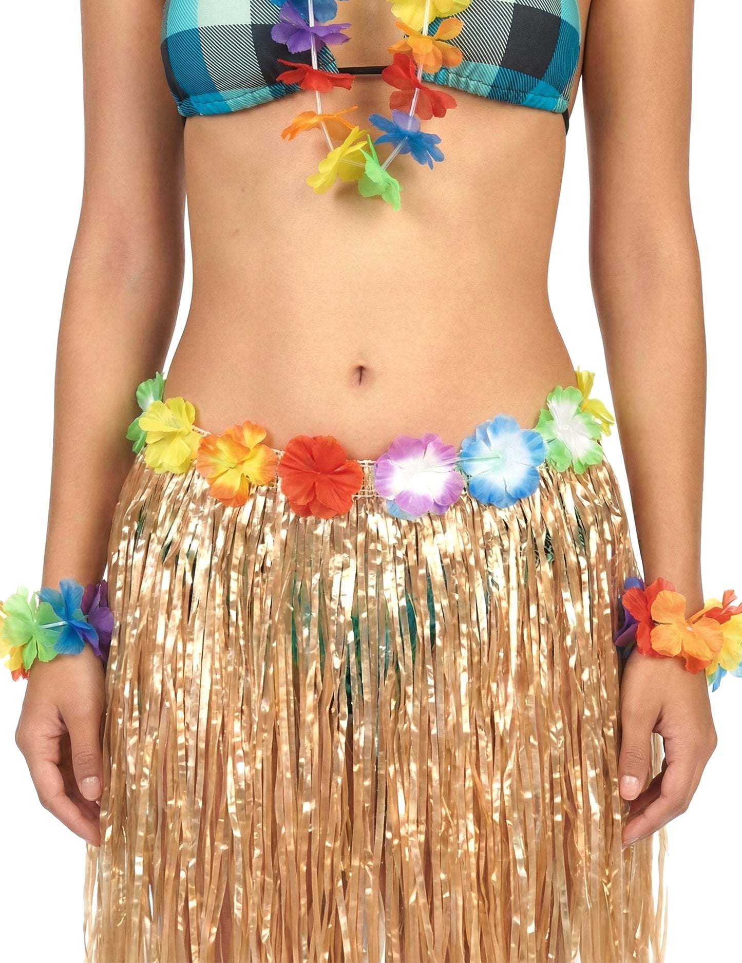 Къса хавайска пола в пластмаса за възрастни