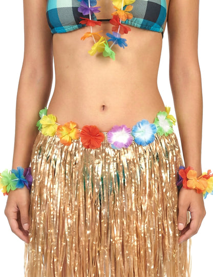 Къса хавайска пола в пластмаса за възрастни