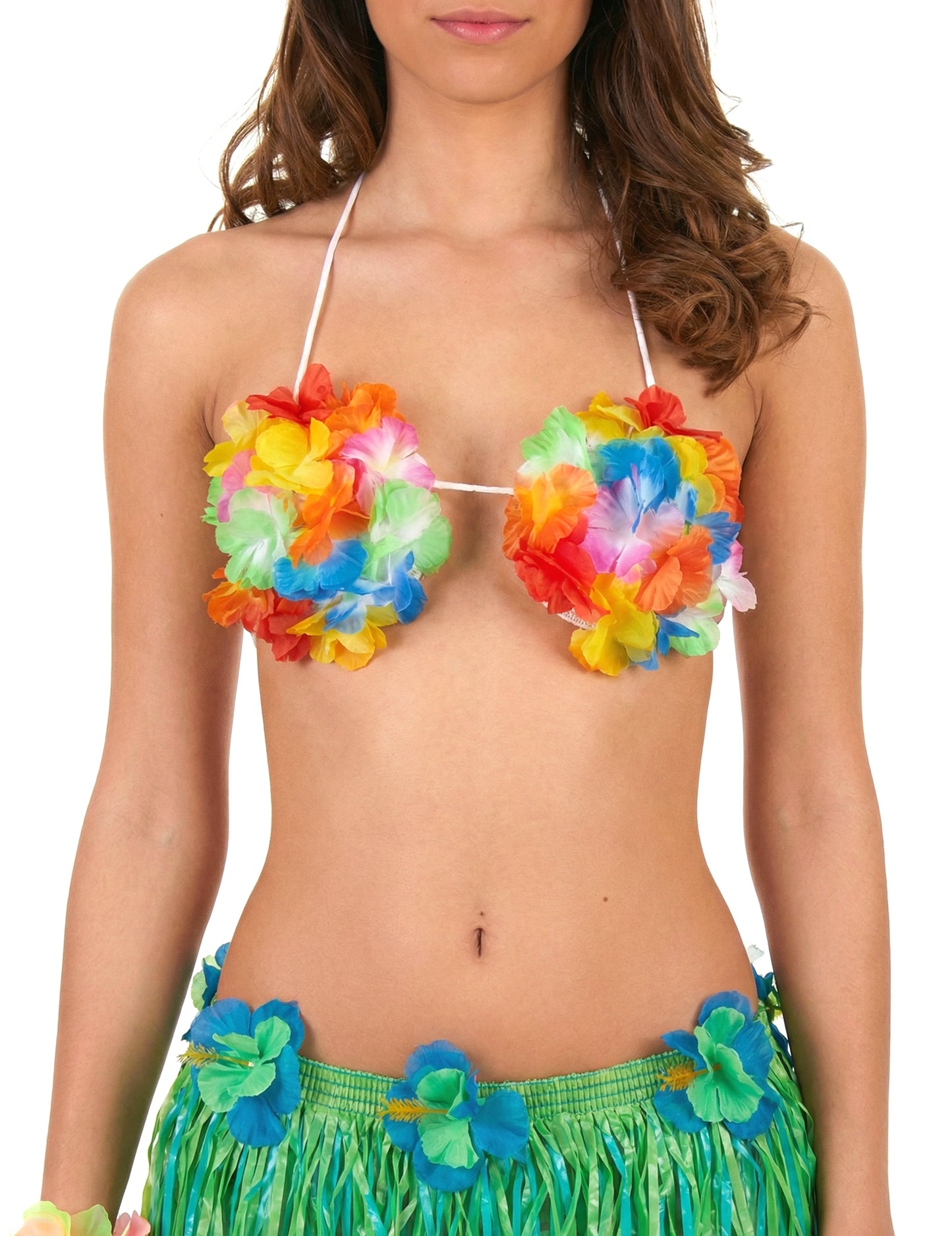 Къса и синя хавайска пола с възрастни цветя