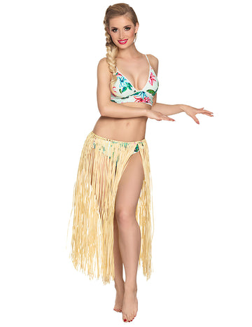 Дълга естествена хавайска пола рафия възрастен