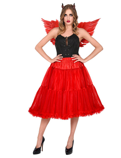 Jupon en tulle pour femme rouge de 65 cm