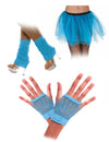 Kit accessoires années 80 pour adulte bleu fluo