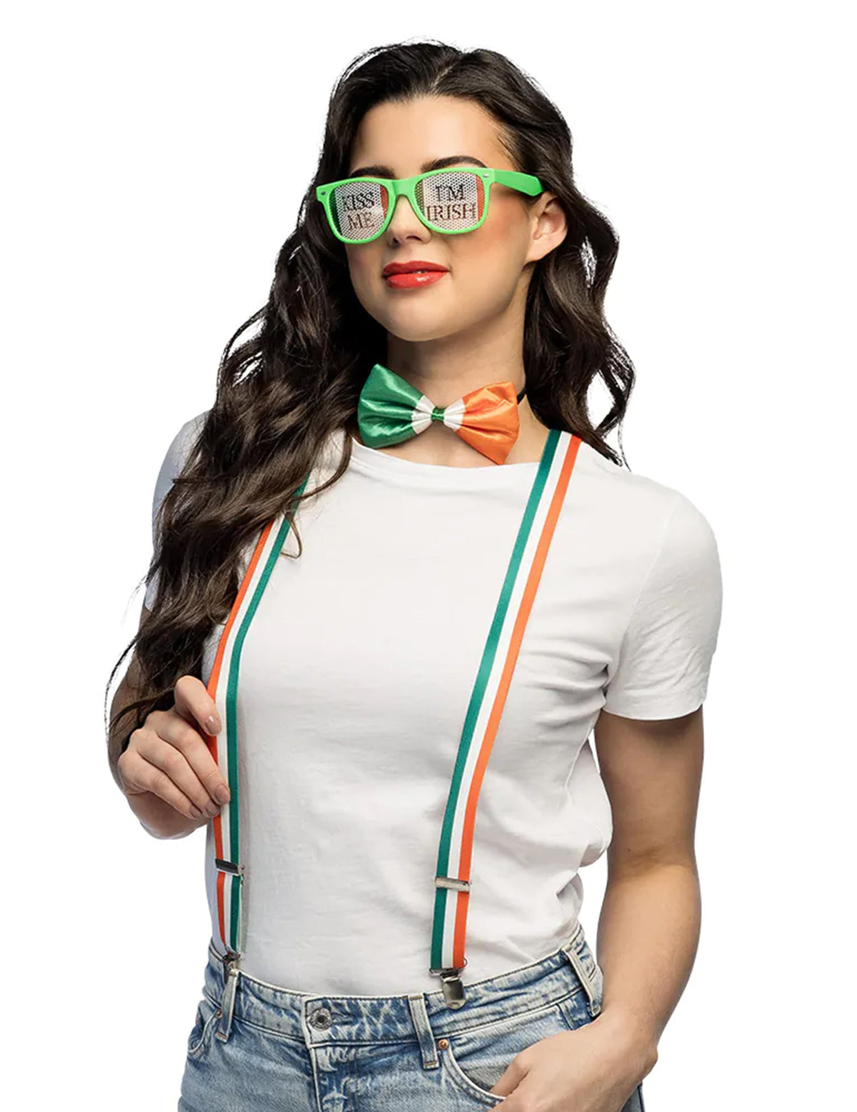Vue de face du kit accessoires Irlandais St Patrick pour adulte