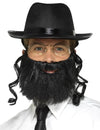 Kit accessoires rabbin pour adulte noir avec chapeau lunettes barbe et papillotes