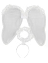 Kit avec ailes et auréole d'ange pour adulte blanc à plumes