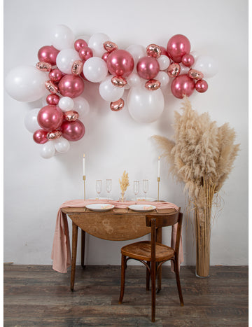 Комплект за декорация на арка от 70 балона в розово злато