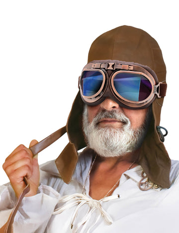 Ретро авиаторски комплект: слънчеви очила и шапка