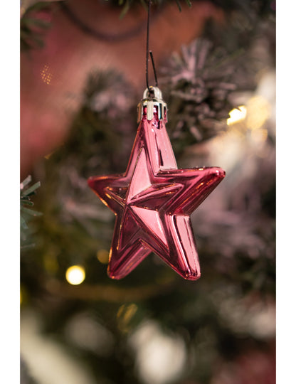 Комплект украси за коледна елха в розово злато, 18 части 