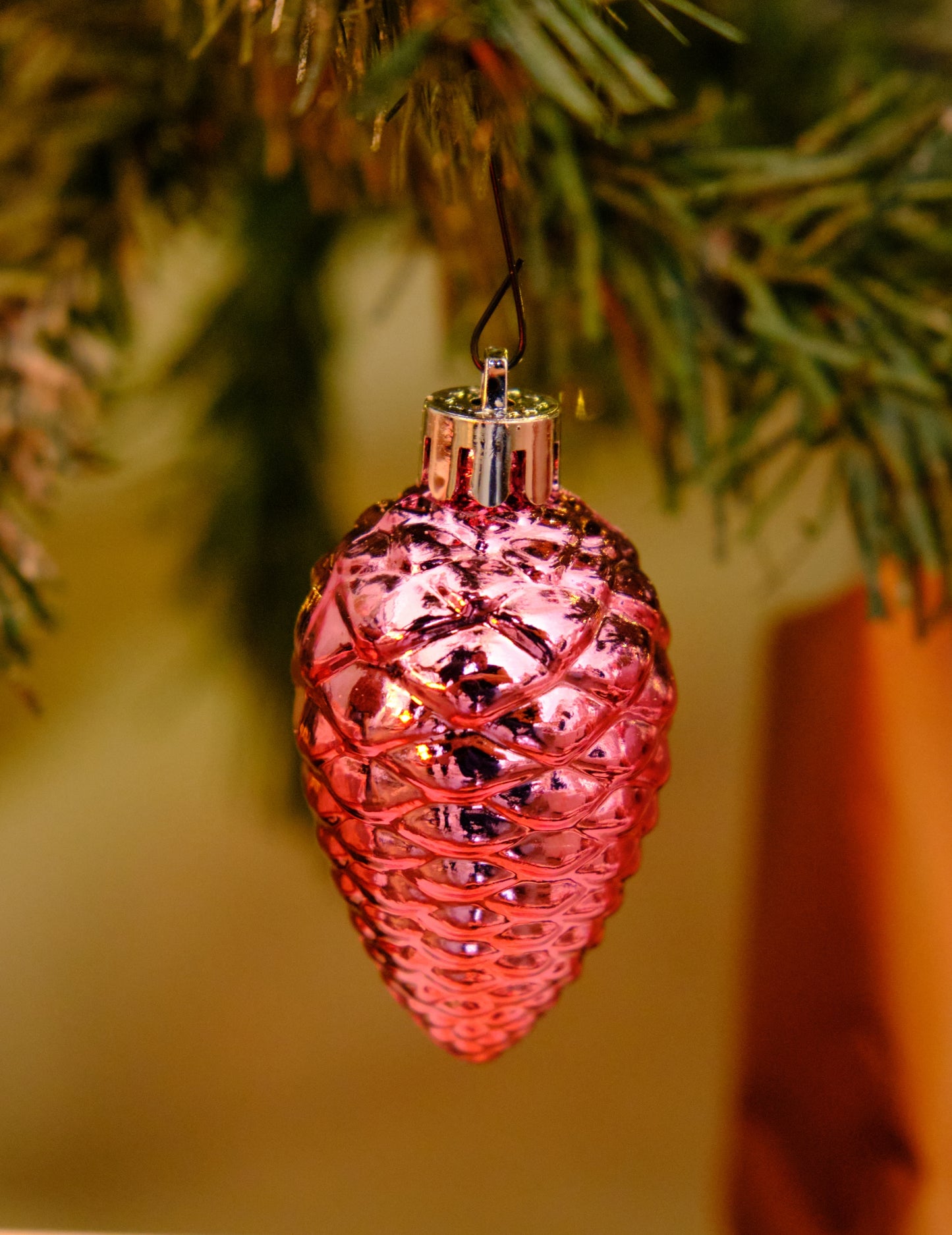 Комплект украси за коледна елха в розово злато, 18 части 