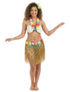 Kit déguisement Hawaï pour femme multicolore avec jupe en paille et collier de fleurs