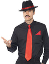 Kit gangster pour adulte rouge avec chapeau et cravate