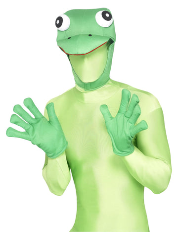 Kit grenouille pour adulte vert avec cagoule et gants