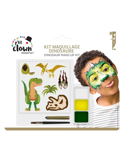 Kit maquillage avec tatouages dinosaure pour enfant vert et jaune