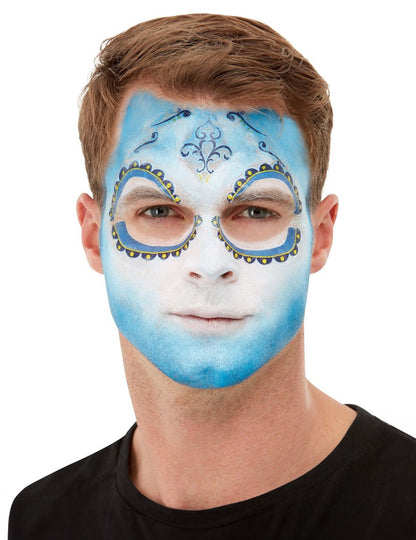 Направете комплект и Tatoo Dia de Los Muertos Blue Adult