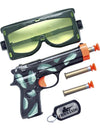 Kit militaire commando pour enfant camouflage avec pistolet et lunettes