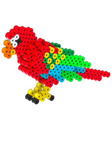 Kit perles à repasser 3D perroquet pour enfant multicolore avec accessoires