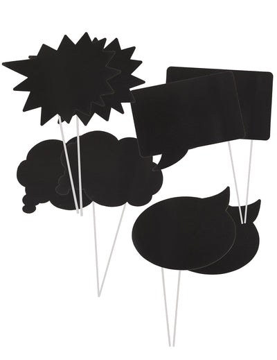 Kit photobooth bulles personnalisables pour fête noires