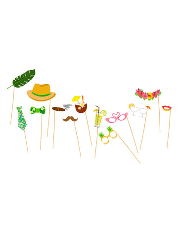 Комплект за фотобудка „Тропическа ваканция“ - 13 части - Аксесоари за партита