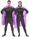 Kit de super héros pour adulte violet avec cape et masque