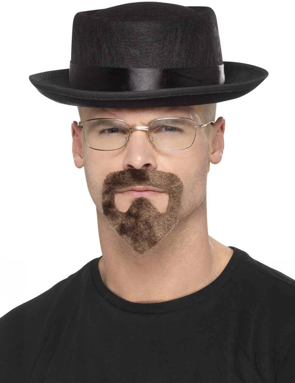 Костюм Walter White Breaking Bad™ за възрастен с черен шапка, очила и кафяво брадичка