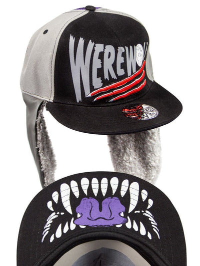 Casquette gothique Loup-garou pour adulte noire violette et grise