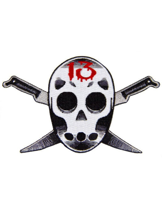 Patch Kreepsville Gothic Friday blanc et noir avec masque de hockey et couteaux croisés