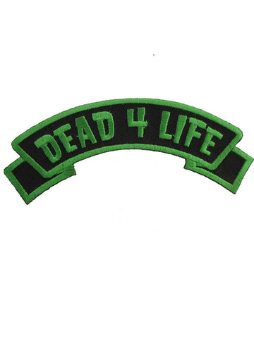 Kreepsville Готическа нашивка Dead 4 Life зелено-черна 