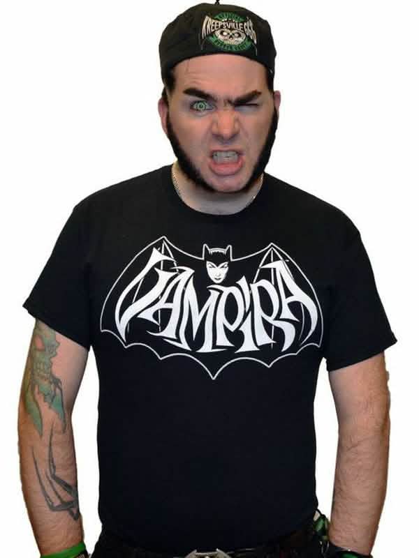 тениски Vampira за възрастен черен с бял лого