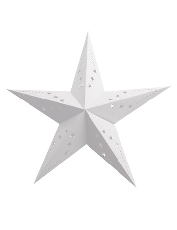 Фенер с бяла звезда 30 cm изработен от картон