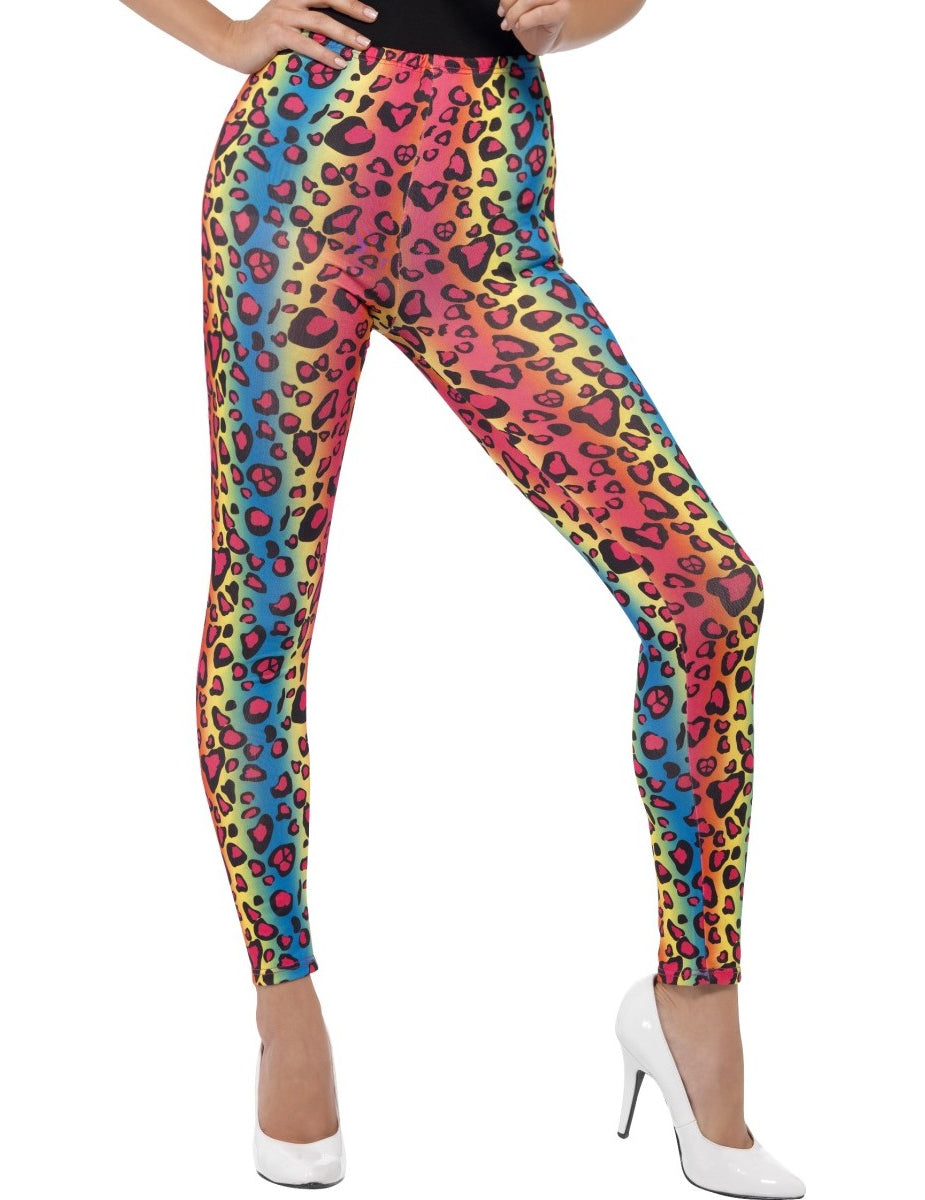 Legging léopard pour adulte multicolore arc-en-ciel