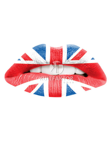 Татуировка за устни с английското знаме 