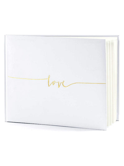 Livre d'or love blanc avec lettres dorées