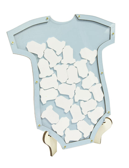 24-частична синя дървена рамка за книга за гости във формата на тяло