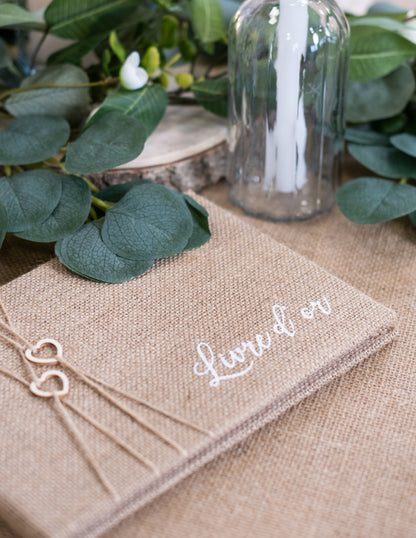 Книга за гости от юта, 64 страници, 16,5 x 24 см cm сватба сред природата