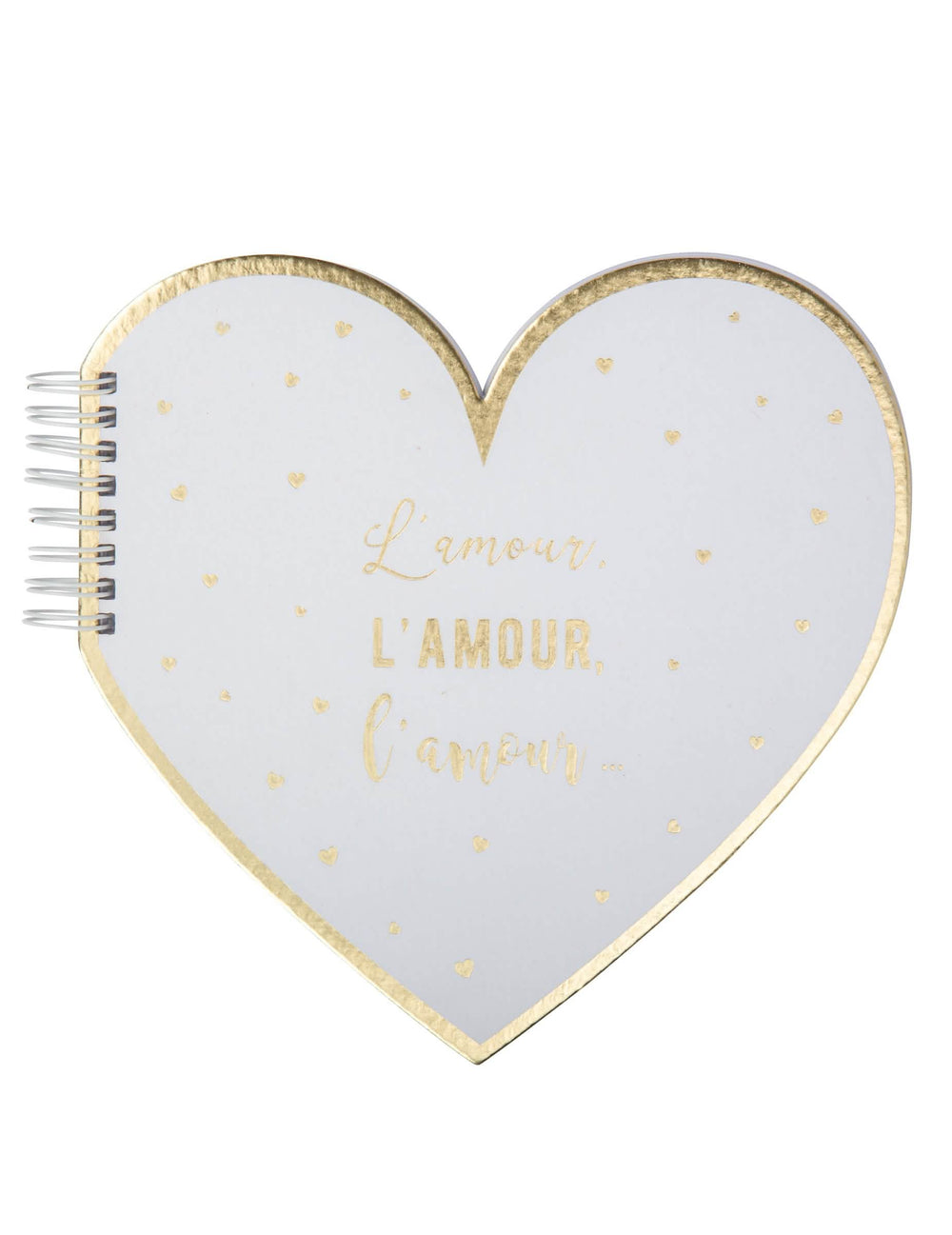 Livre d'or forme cœur l'amour pour mariage blanc et doré