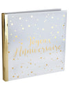 Livre d'or joyeux anniversaire pour fête blanc et doré métallisé